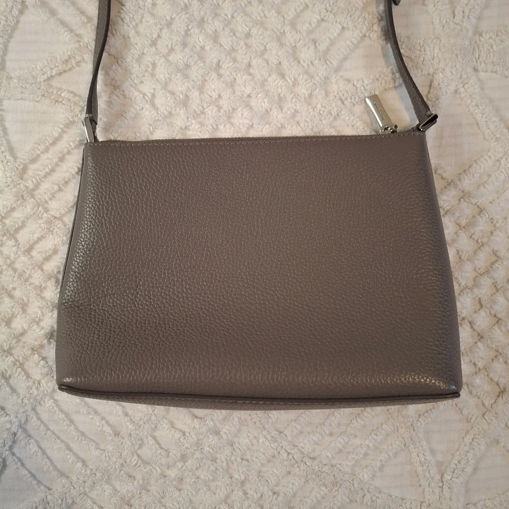Kate Spade Small Crossbody Bag Grey Pebbled Leather S338 Adjustable Strap